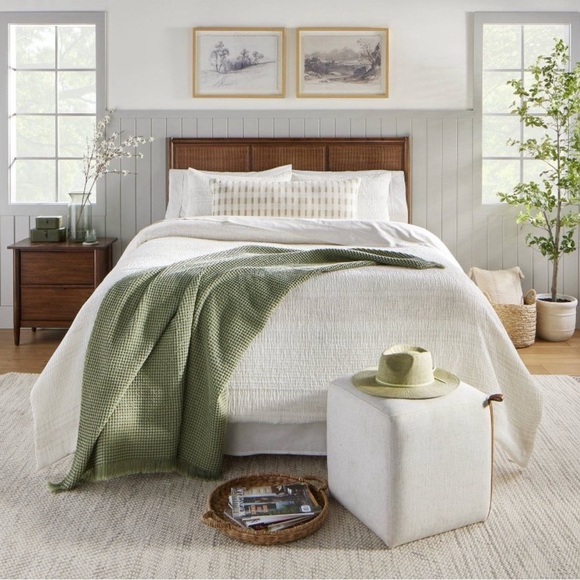 3pc heather stripe comforter bedding set - hearth and hand with magnolia